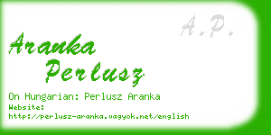 aranka perlusz business card